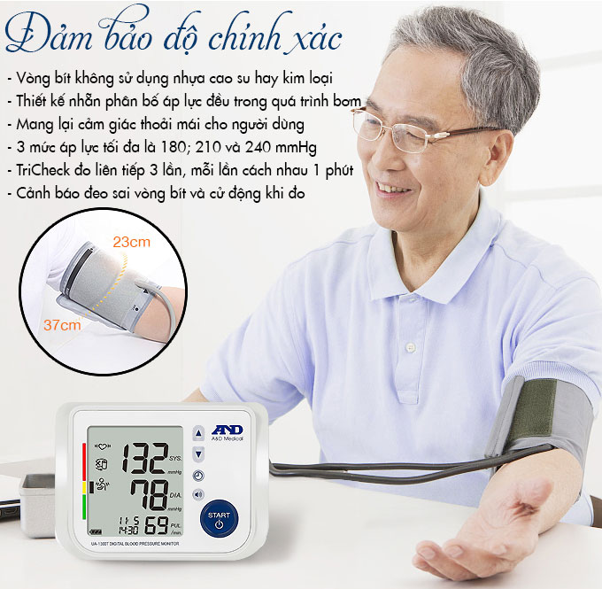 Máy đo huyết áp bắp tay tự động AND UA-1030T